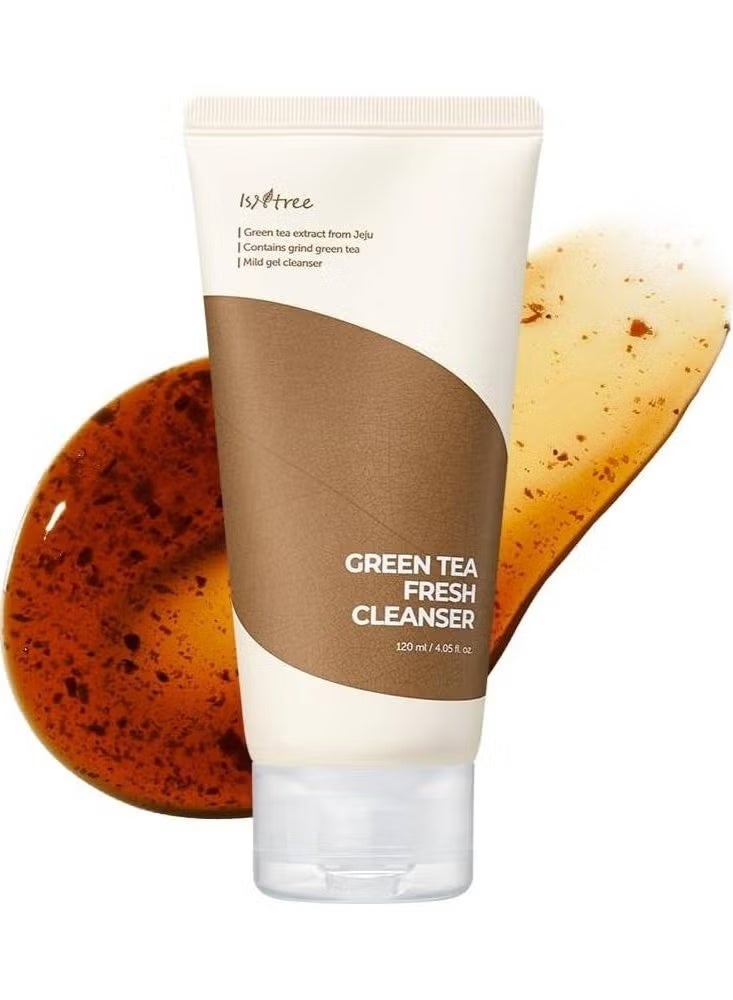 غسول إي إس إن تري المنعش بالشاي الأخضر 120 مل | مستخلص جيجو | يحتوي على مسحوق الشاي الأخضر | جل خفيف